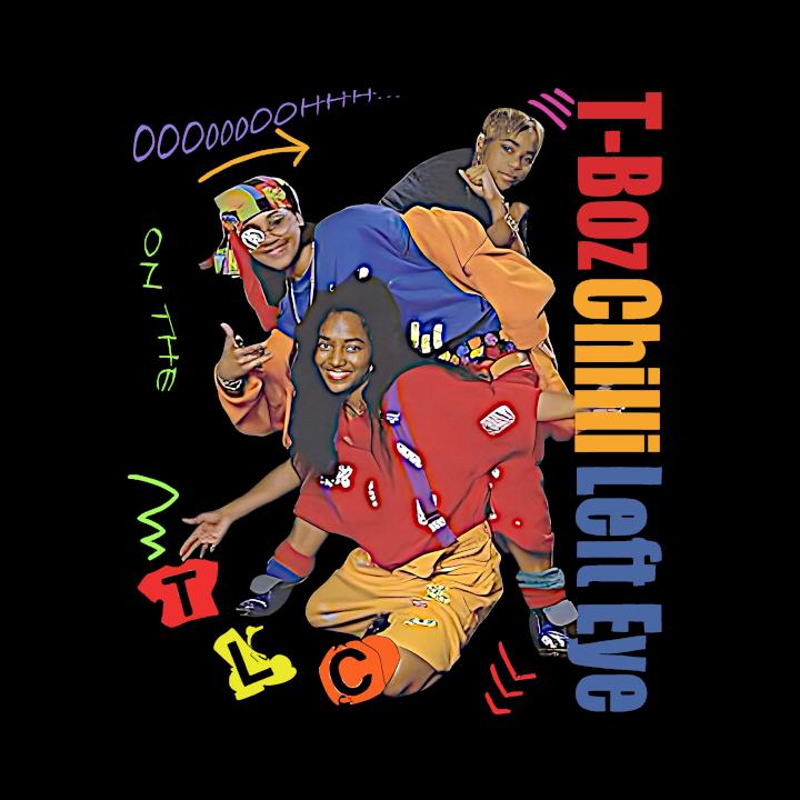 TLC T-BozChilliLeftEye Tシャツ 半袖 黒 90年代 R&B ラップ TLC T-BozChilliLeftEye Tシャツ 半袖 黒 90年代 R&B ラップ