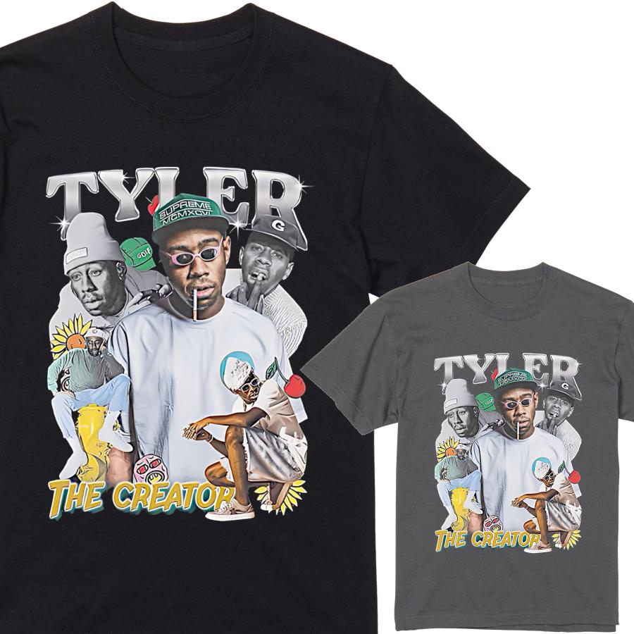 TYLER Tシャツ 半袖 黒 90年代 ヒップホップ ラップ ラッパー プリント
