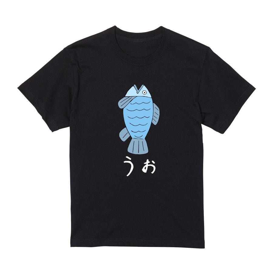 うお 魚 骨 Tシャツ 半袖 白 黒 アニメ 大阪名物 なんでやねん ギャグ