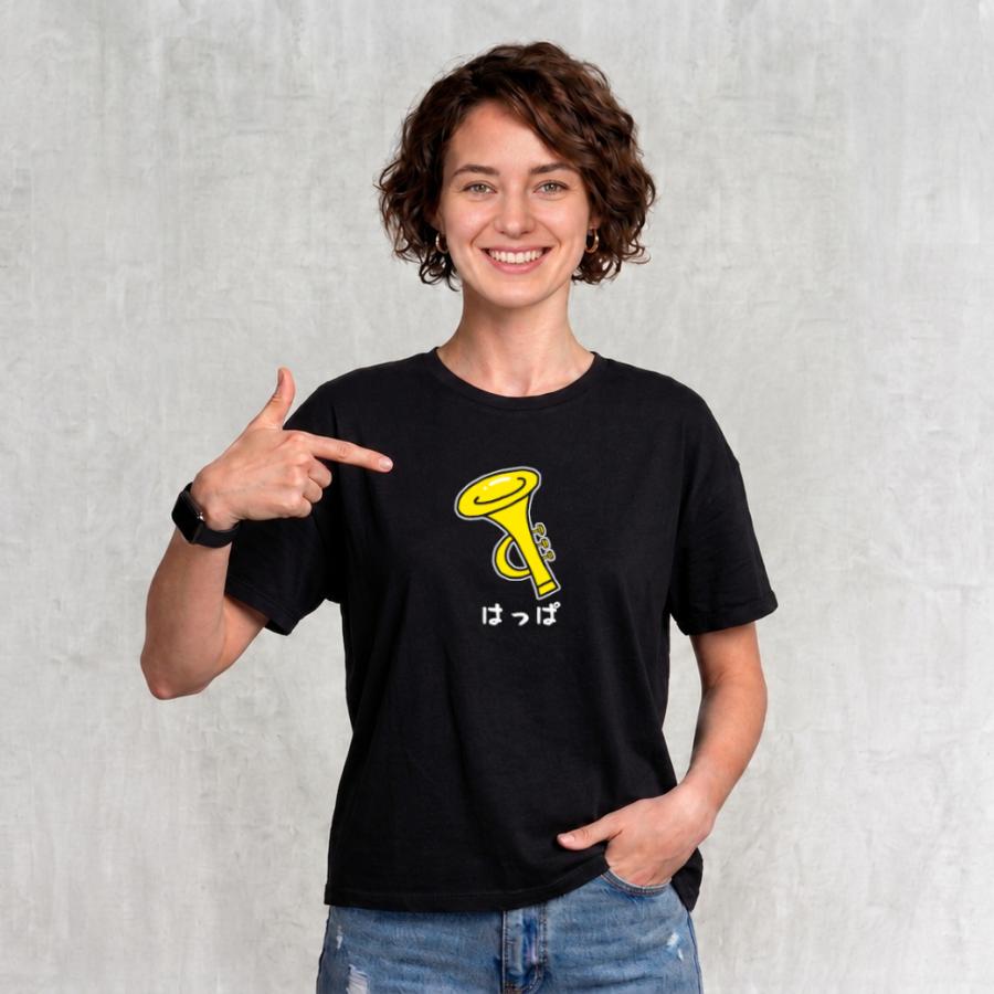 はっぱ ラッパ Tシャツ 半袖 白 黒 大阪名物 なんでやねん ギャグ ネタ