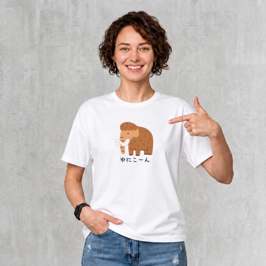 ゆにこーん マンモス Tシャツ 半袖 白 黒 大阪名物 なんでやねん