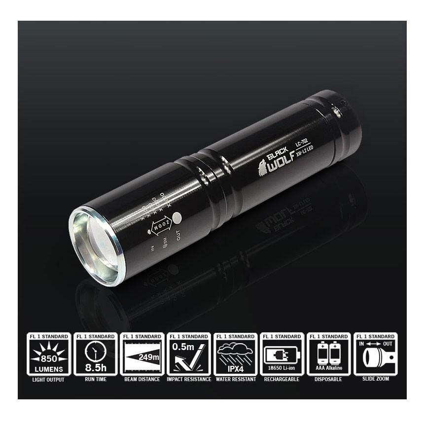 BLACK WOLF（ブラックウルフ） LEDハンディライト フォーカス 充電式