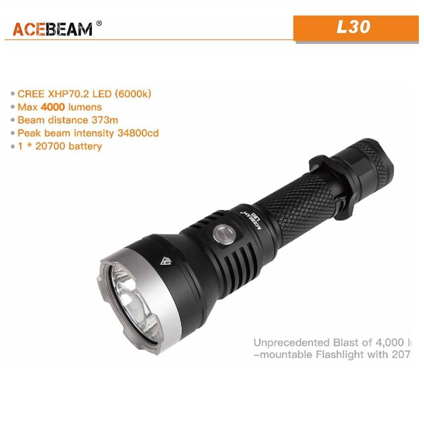 ACEBEAM L30 GEN2 LEDハンディライトエースビーム ブラック 充電式