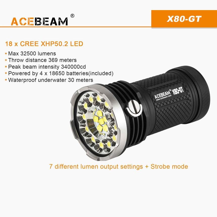 ACEBEAM X80-GT 送料無料　値下げ可能 Acebeam X80-GT Brightest Led Flashlight - 32500 Lumens