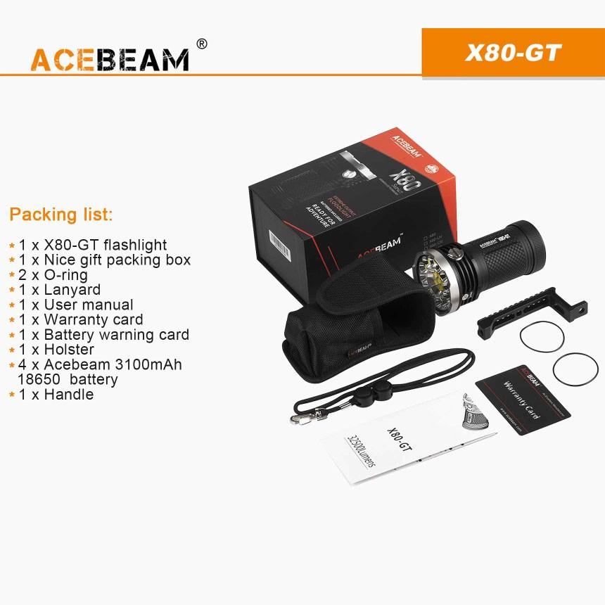 ACEBEAM X80-GT 送料無料　値下げ可能 ACEBEAM X80-GT LEDハンディライトエースビーム ブラック 充電式