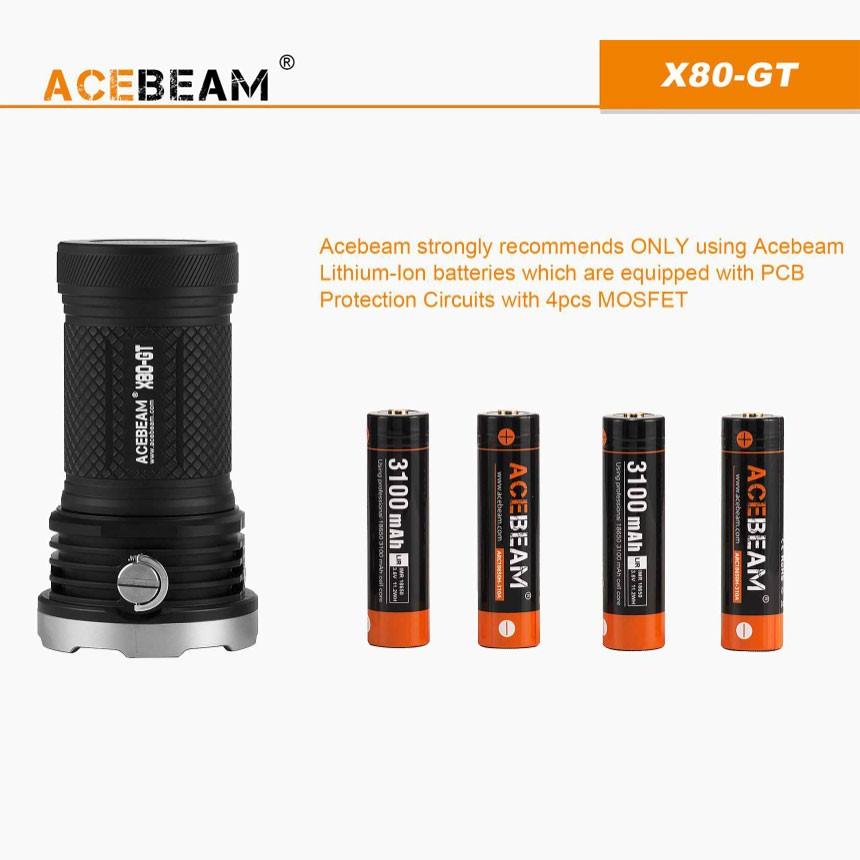 ACEBEAM X80-GT LEDハンディライトエースビーム ブラック 充電式