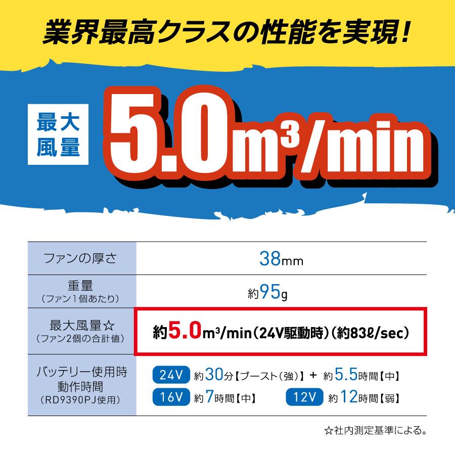 空調風神服 2023年 ファン付き作業服 フルセット 長袖 ジャケット フード付 チタン加工 熱中症対策 ビッグボーン 作業服 EFウェア 釣り EBA5017A｜blakladerjp｜13