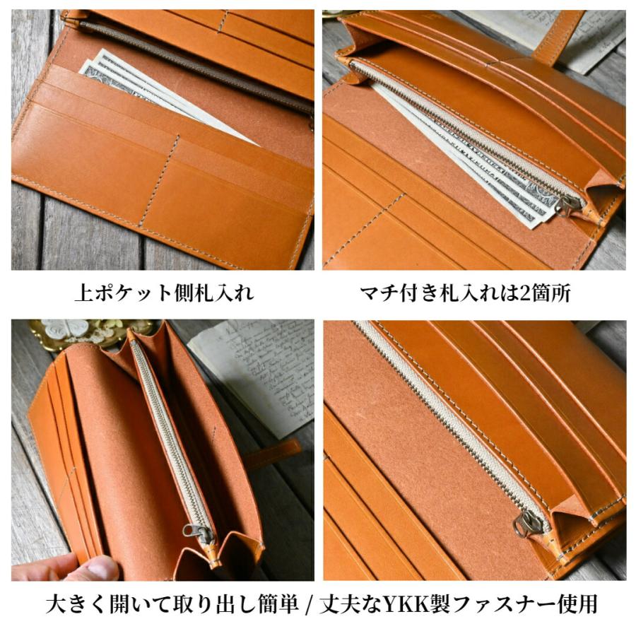ブラン・クチュール】 長財布 レディース 本革 かぶせ ベルト式
