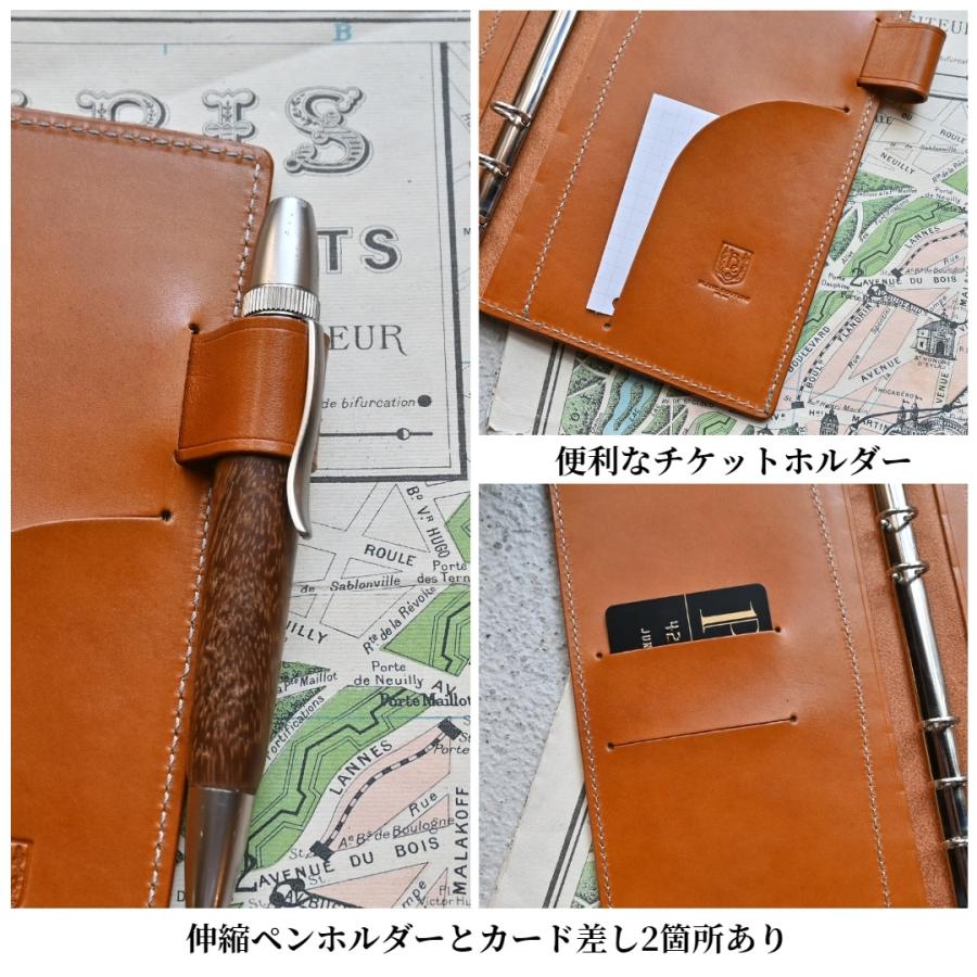【ブラン・クチュール】システム手帳 バイブル 11mm リング スリム アンティークレザー 本革【送料無料 名入れ ギフト対応】_8