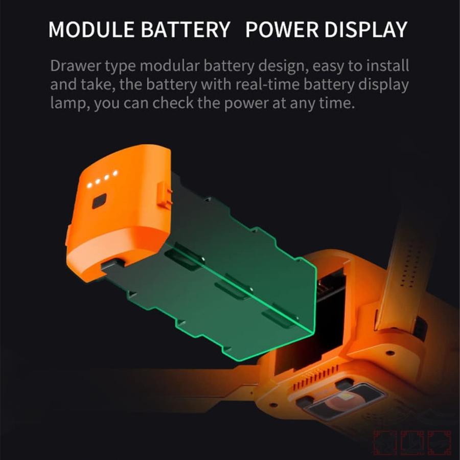 X17ブラシレスドローン2軸ジンバル6K高精細エアリアルカメラロングバッテリーライフGPSドローン（オレンジダブルバッテリー） cwrj05