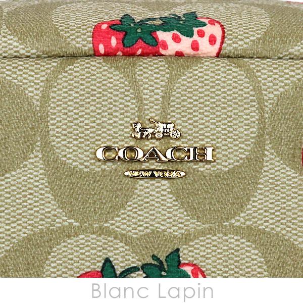 コーチ COACH スモールボクシーコスメティックケースシグネチャーキャンバスウィズストロベリープリント #ライト カーキ マルチ [577451]｜blanc-lapin｜07