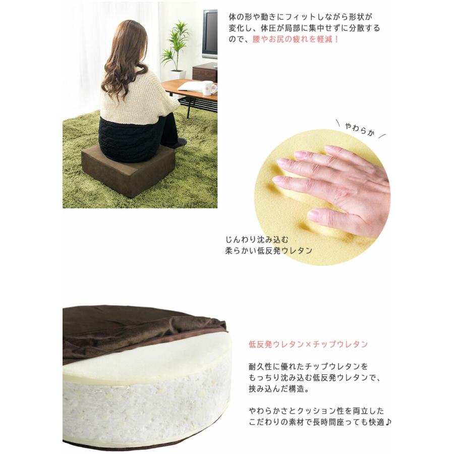 低反発クッション 低反発 クッション 極厚 15cm 座布団 丸 丸形 長方形