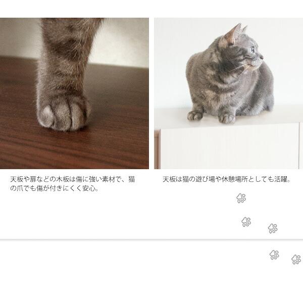 猫 トイレ おしゃれ ねこ ネコ 家具 ラック 収納 棚 収納棚 大型 本体 扉付き 北欧 猫トイレ スリム シンプル キャットトイレ 白 ホワイト ナチュラル ブラウン｜blanc-n｜12