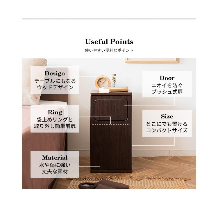 【断捨離中のはずが】木製プッシュ式 分別ゴミ箱  おしゃれ 家具 Amazon｜ゴミ箱 ダストボックス 20リットル 2分別 2段 縦型 大容量 幅