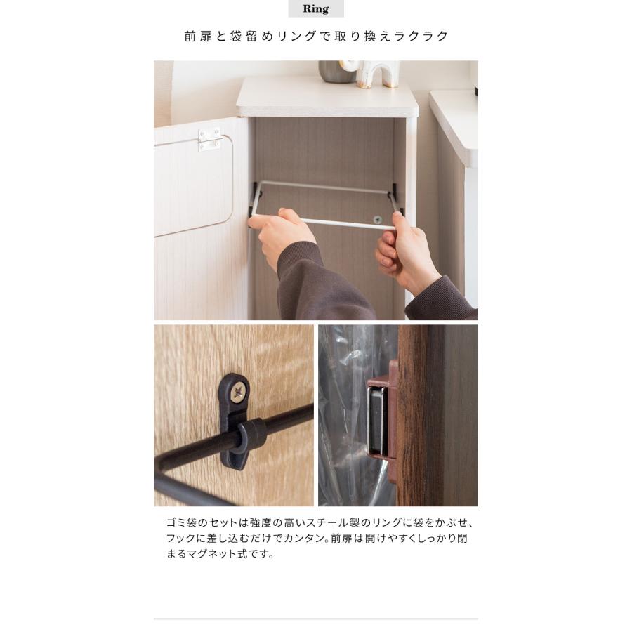 ゴミ箱 ダストボックス 2段 分別 2分別 20L スリム 幅25 ふた付き 木製