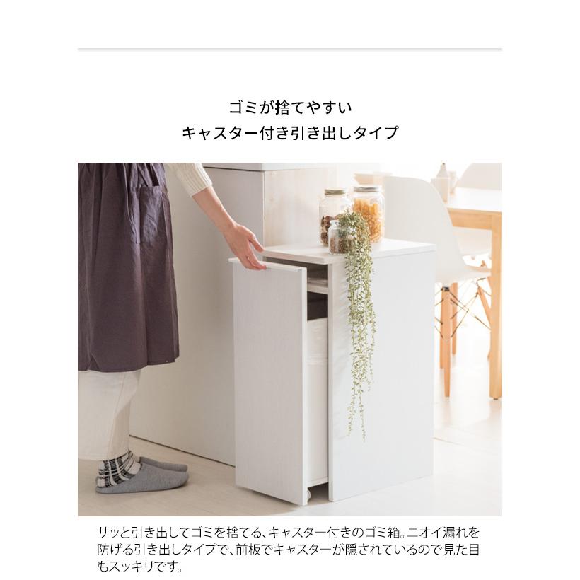 ゴミ箱 45リットル 45L スリム おしゃれ ダストボックス ふた付き キャスター付き 木製 キッチンカウンター シンプル 北欧 ホワイト ナチュラル ブラウン |  | 06
