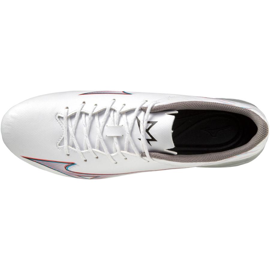 Mizunoアルファ2ホワイト/マルチカラー FG MIZUNO 幅広設計 2E相当 ミズノ mizino サッカースパイク ミズノ