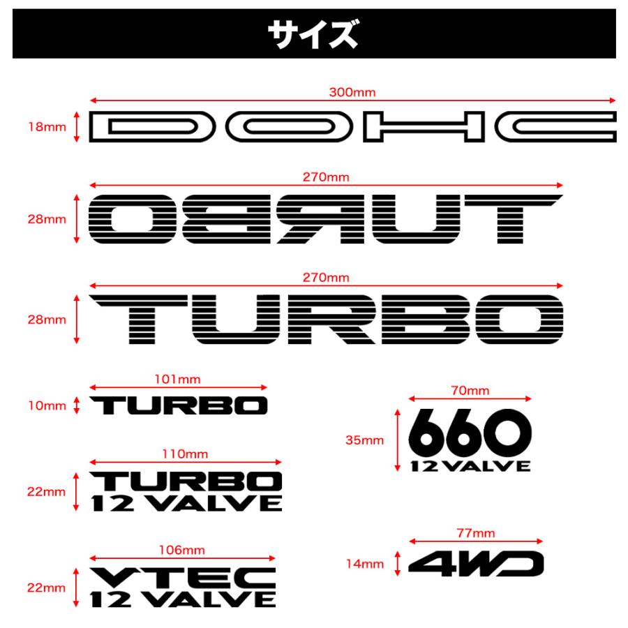 N-ONE エヌワン デカール DOHC TURBO 反転 ターボ VTEC12VALVE