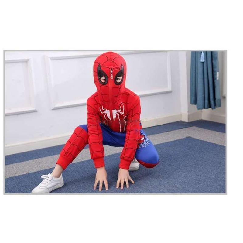 3点セット子供服 スパイダーマンパーカー 男の子 女の子 上下セット 