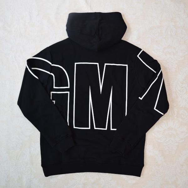 MSGM エムエスジイエム ビッグロゴ パーカー コットン キッズ 14Y ブラック 025304の画像