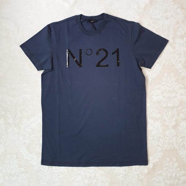 N°21 ヌメロ ヴェントゥーノ ロゴ ストレッチコットン Tシャツ キッズ  