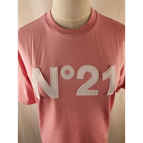 N°21 ヌメロ ヴェントゥーノ ロゴ コットン Tシャツ キッズ 12・14・16Yピンク N21240N0003｜blanccoffret｜02