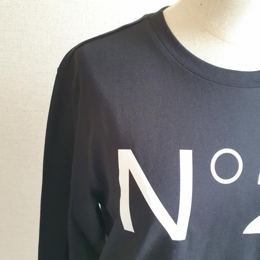 N°21 ヌメロヴェントゥーノ キッズロゴ長袖コットンTシャツ　ブラック　N21808N0153｜blanccoffret｜03