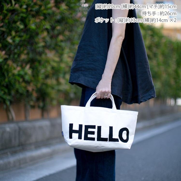 トートバッグ 帆布トート 横長 刺繍 NICA オリジナル HELLO バッグ