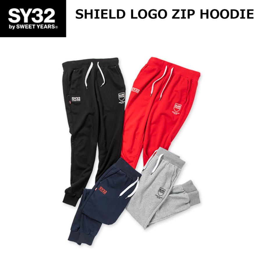 SY32 シールド ロゴ スウェットパンツ SHIELD LOGO SWEAT PANTS エスワイサーティトゥバイスィートイヤーズ ズボン スエット メンズ ウエア 全4色 ブラック レッド グレイ ネイビー SY32 by SWEET YEARS（エスワイサーティトゥバイスィートイヤーズ