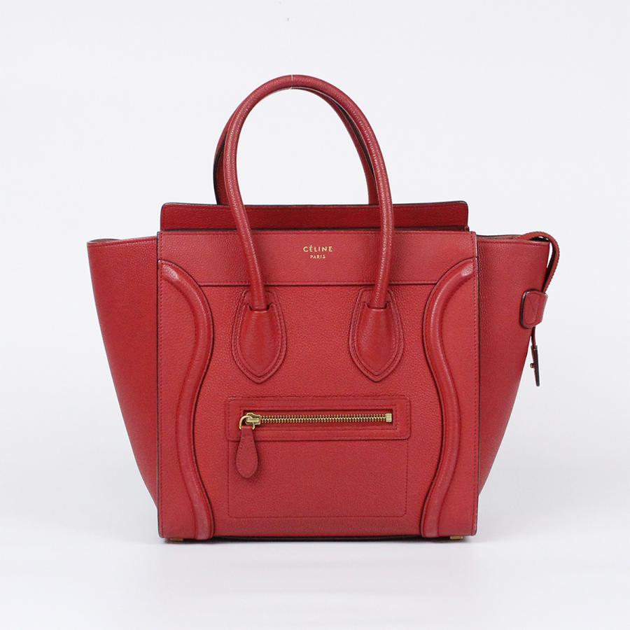 100 ％品質保証 セリーヌ マイクロショッパー RED ハンドバッグ  CELINE ブランド レディース ハンドバッグ