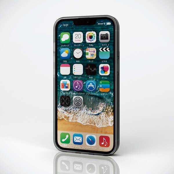 ELECOM iPhone 13 Pro(3眼用) ハイブリッドケース ガラス スタンダード ブラック TPU素材とガラスの2種構造で機器本体の美しさを損ねず保護 PM-A21CHVCG1BK｜blankmedia｜04