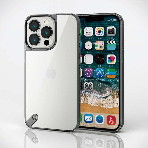 ELECOM iPhone 13 Pro(3眼用) ハイブリッドケース ガラス スタンダード ブラック TPU素材とガラスの2種構造で機器本体の美しさを損ねず保護 PM-A21CHVCG1BK｜blankmedia｜05