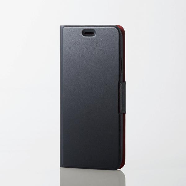 ELECOM iPhone XS Max ブラック 手帳型 ソフトレザーカバー 薄型 磁石付 高級感のある素材を使用今までにない薄さ PM