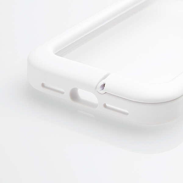 ELECOM iPhone 13 Pro 3眼用 ホワイトフレーム 背面コンパクトに折畳めるスタンドが付いた動画視聴が快適なハイブリッドケース PM-A21CHVSTWH｜blankmedia｜10