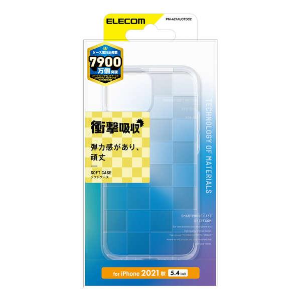 ELECOM iPhone 13 mini ソフトケース 極みカットライン市松模様強じんな耐久性としなやかな弾力性TPUケース背面ダイヤモンドカットデザイン PM-A21AUCTDC2｜blankmedia｜02