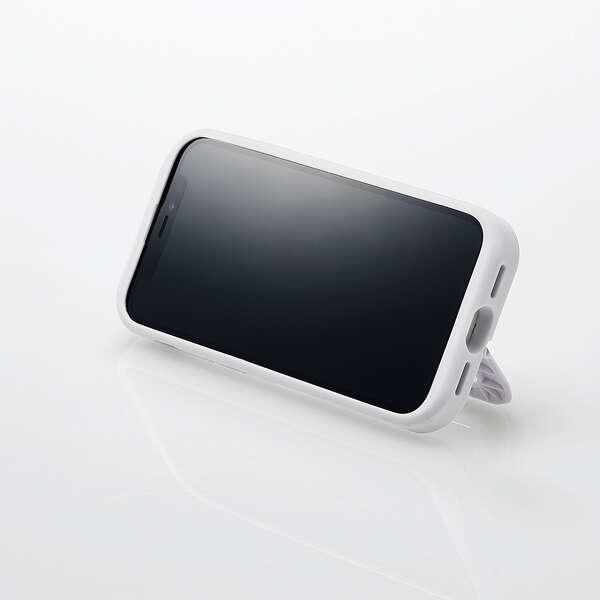 ELECOM iPhone 13 mini ハイブリッドケース スタンド機能付 ホワイト 背面コンパクトに折り畳めるスタンドが付いた動画視聴快適な PM-A21AHVSTWH｜blankmedia｜03