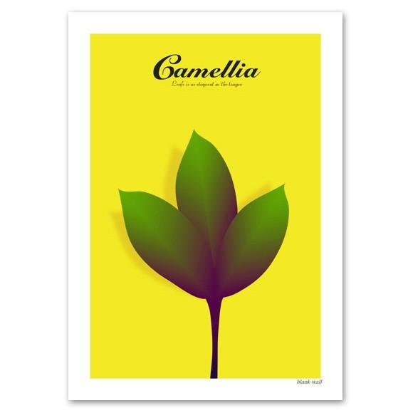 Interior Art Poster ポスター A3サイズ 『Camellia イエロー』 椿 花,植物ポスター インテリア｜blankwall
