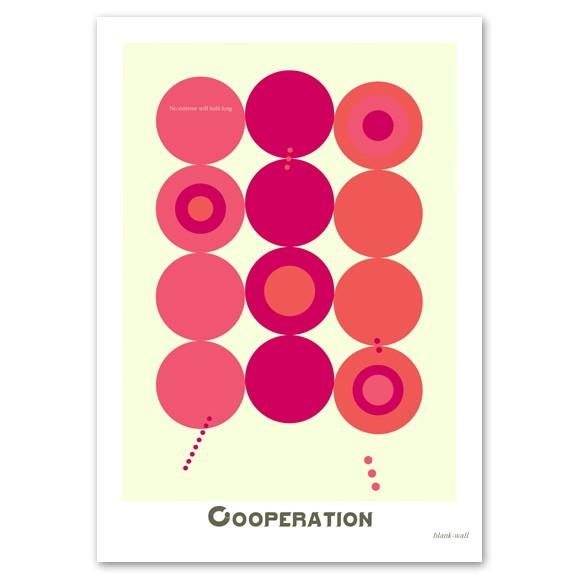 ポスター 北欧スタイル A2サイズ 『Cooperation ピンク』 おしゃれ インテリア ポップポスター Interior Art Poster｜blankwall