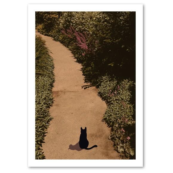 風景画 黒猫と庭のアート 風景画 黒猫と庭のアート snk-k10-095-2.jpg