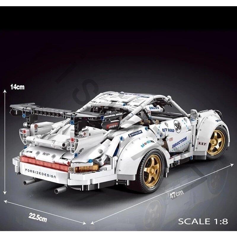 ラジコン レゴ 互換品 ポルシェ 911 ホワイト モーターセット レトロ 