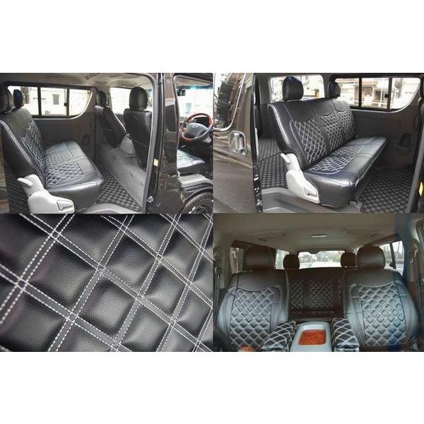 ハイエース　セカンドシート　200系　GL ハーフレザー　シートカバー付き ハイエース 200系 S-GL 標準ボディ ワイドボディ フロント セカンド