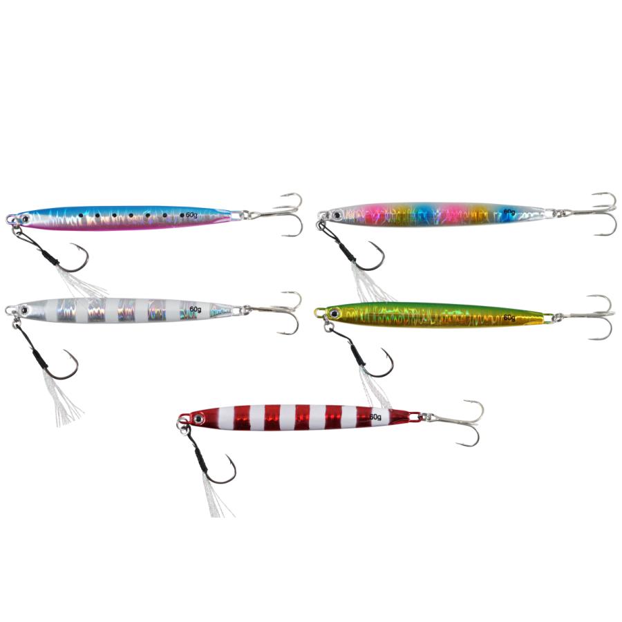 5色SET 60g メタルジグ ロングボディ jig ショアジギング 亜鉛合金