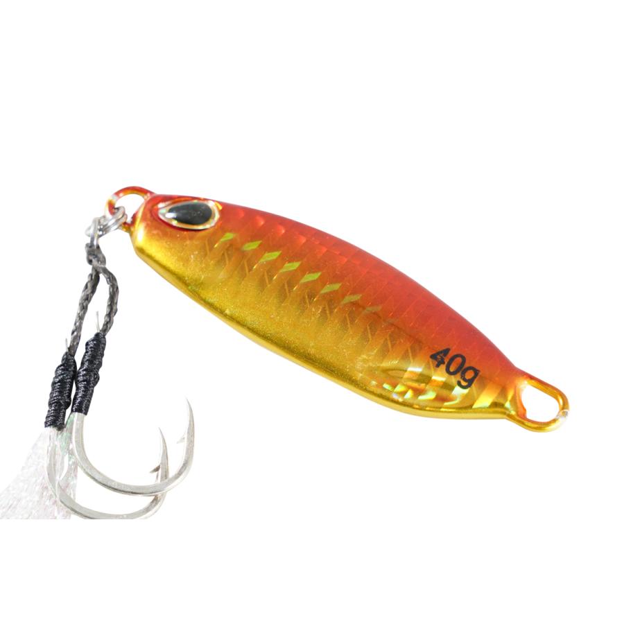 4色SET 40g ショートフラットメタルジグ jig ショアジギング 幅広超短