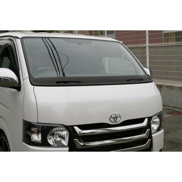 ハイエース メッシュタイプ ワイパーガード マットブラック レジアス