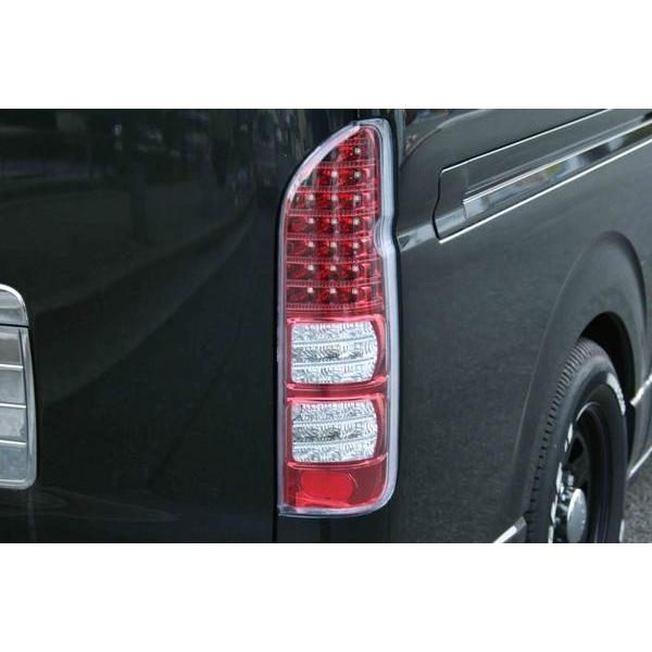 ハイエース 200系 LEDテールランプ フルLED ハーフレッドインナー