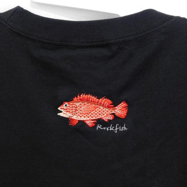 カサゴの刺繍入りオリジナルTシャツ　6.2オンス　男女兼用　釣り　魚　誕生日プレゼント　父の日ギフト｜blatt-shisyu｜02