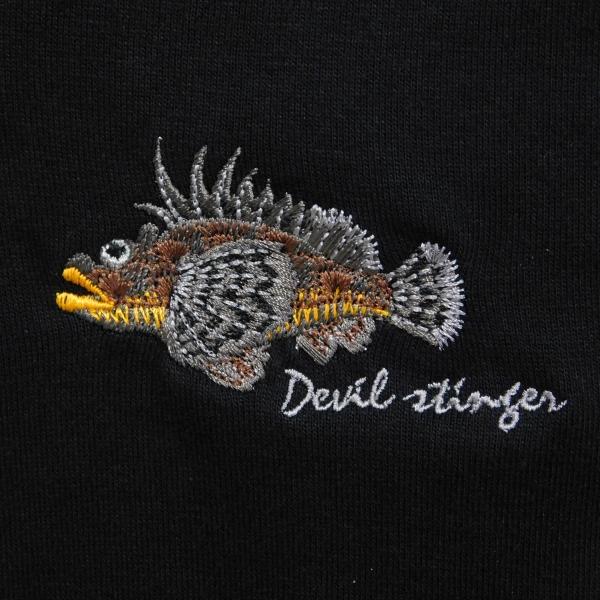 オニオコゼ（鬼虎魚）Devil stingerの刺繍入りオリジナルTシャツ