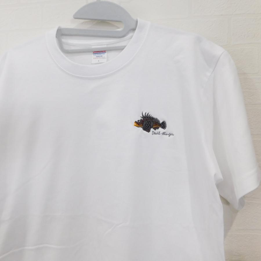 オニオコゼ（鬼虎魚）Devil stingerの刺繍入りオリジナルTシャツ