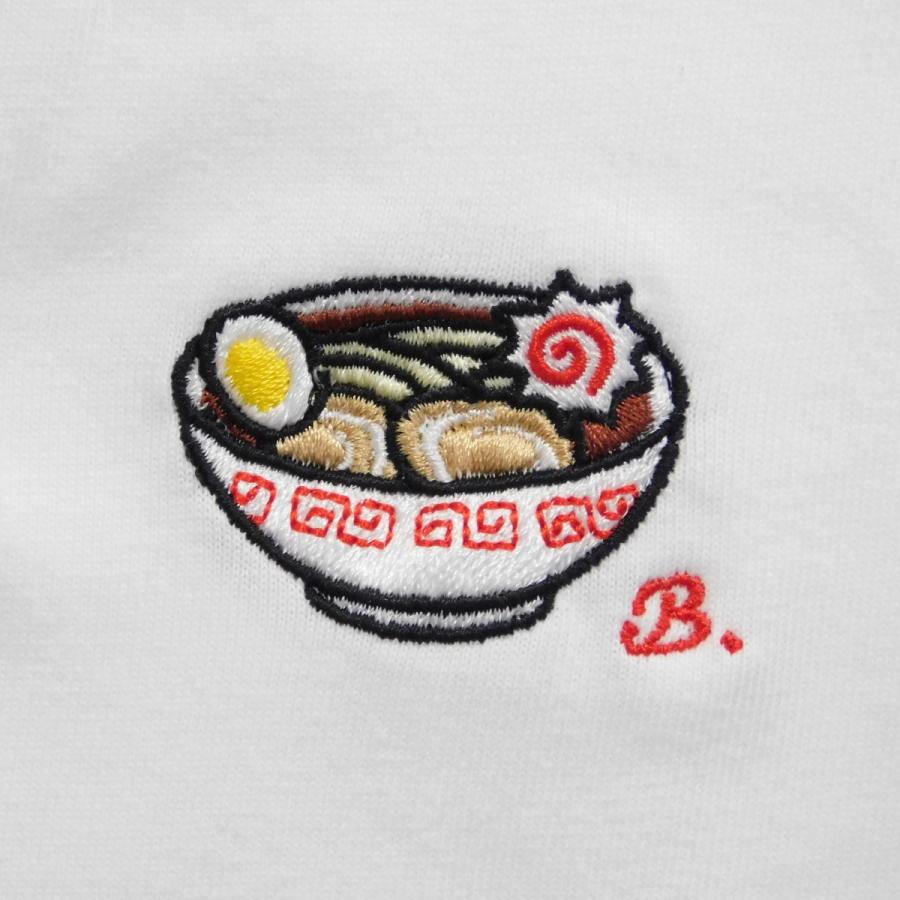 ラーメンの刺繍入りTシャツ 男女兼用 6.2オンス 誕生日プレゼント