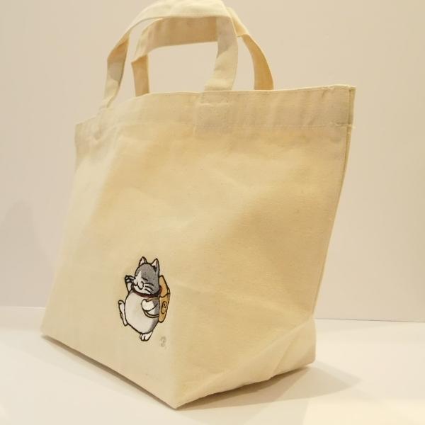 旅する猫の刺繍入りキャンバストートバッグ Sサイズ 母の日 誕生日